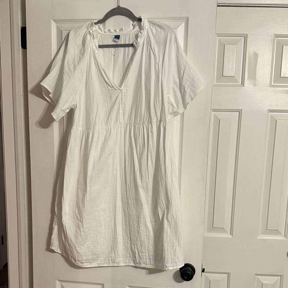 Old Navy Maternity White Crinkle Gauze Dress